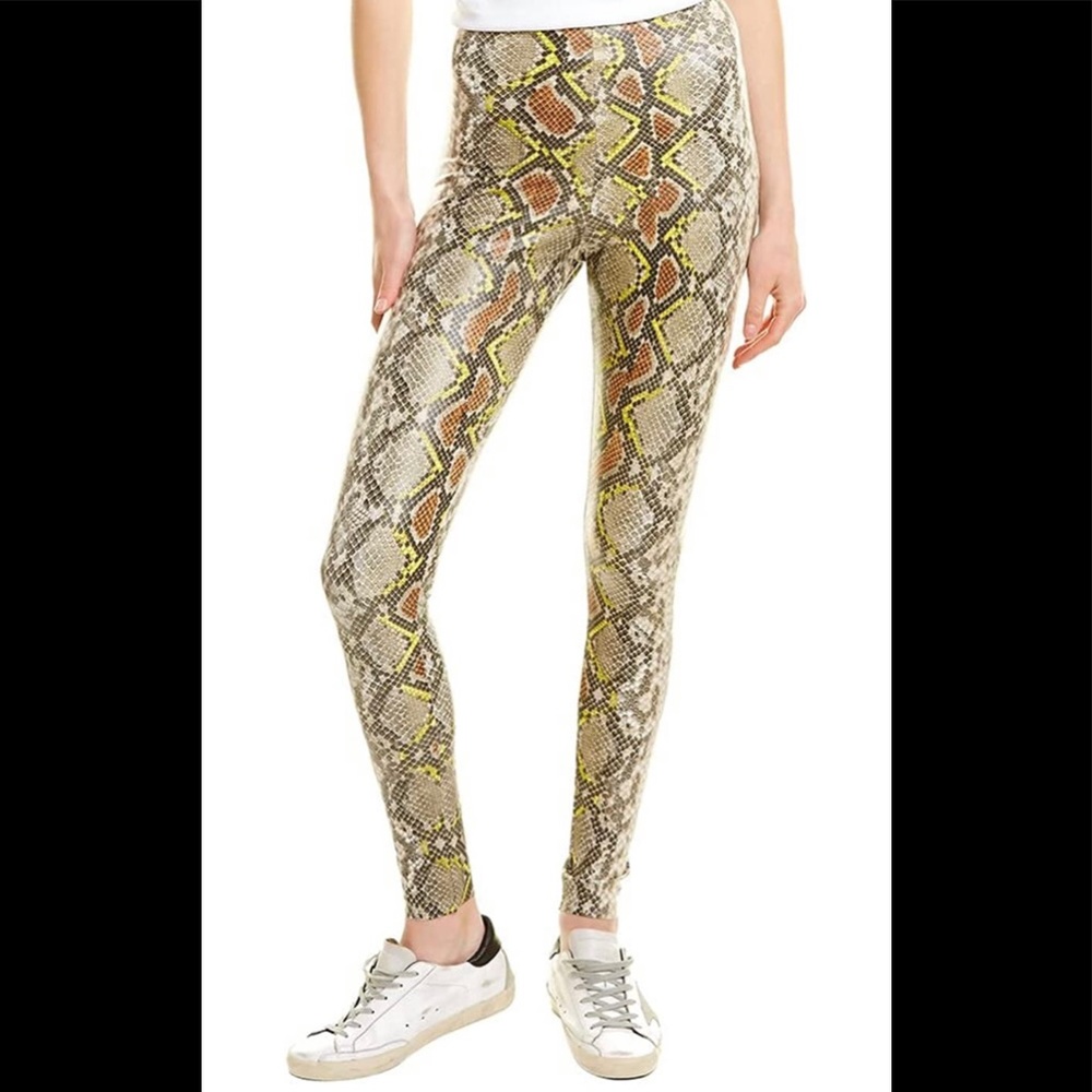 NWT COMMANDO Faux Leather Animal Legging in Neon Snake